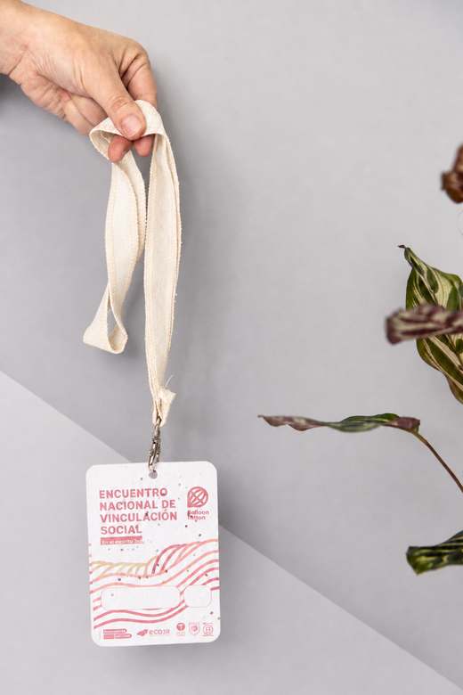 Credencial plantable — 1 detalle lanyard algodon